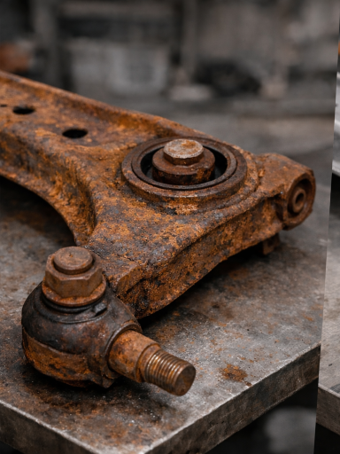 Verschmutztes Metallteil — Vorher