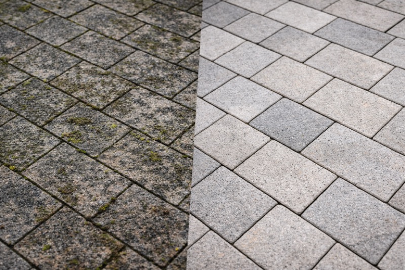 Stein und Außenflächen Reinigung